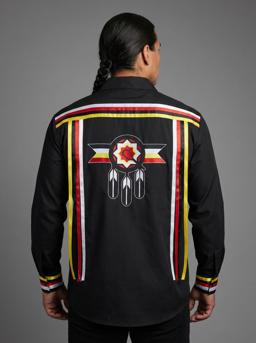 Legacy Ribbon Shirt - Powwow Drum Backside