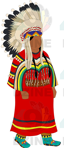 Blackfoot Woman in Regalia with Headdress Transfer (Various Sizes)