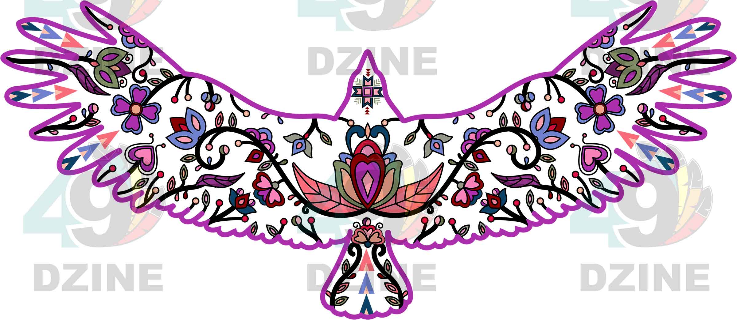 Eagle Floral Animals 02 Various Sizes