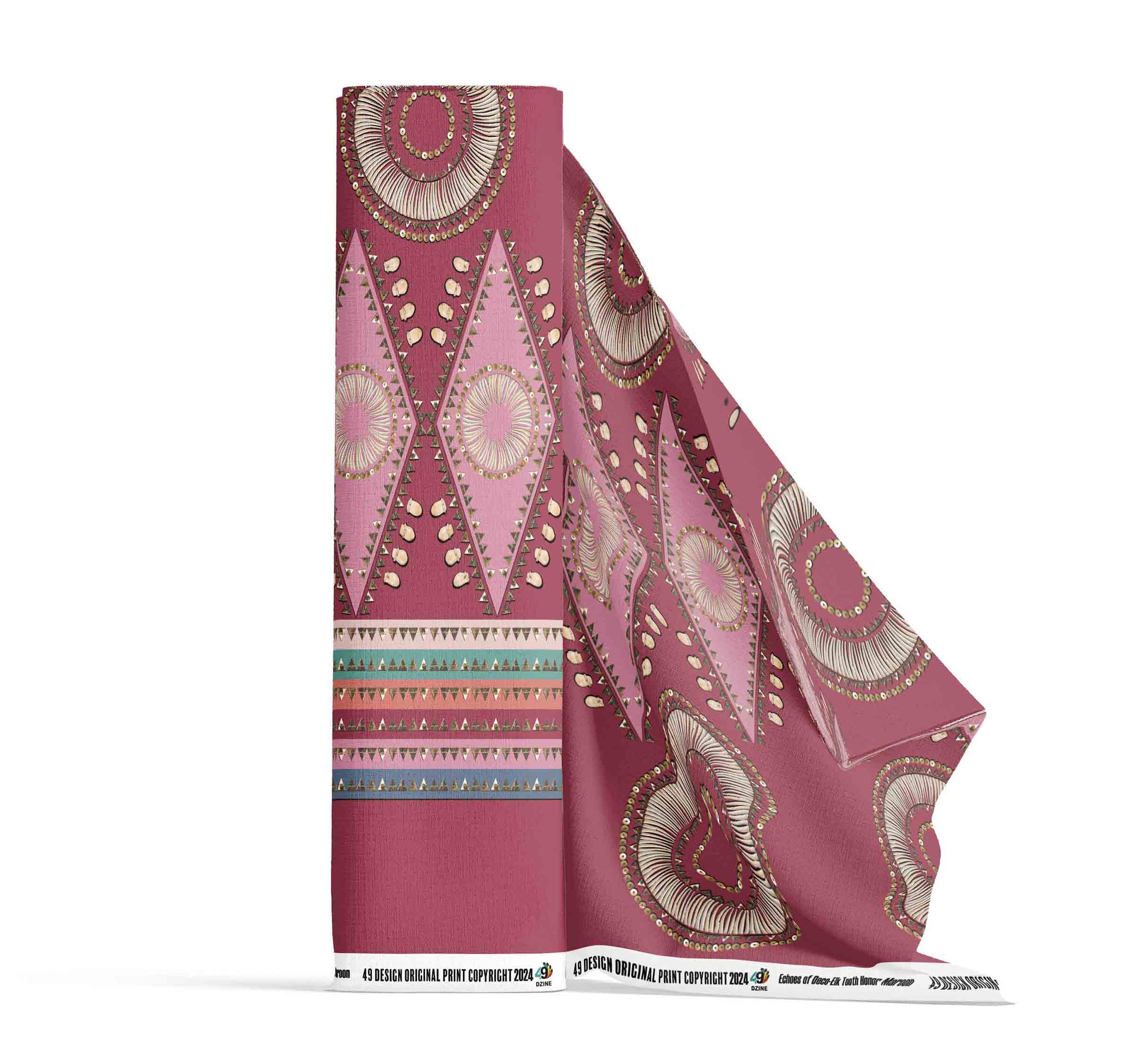 Elk Tooth Honour Maroon Cotton Poplin
