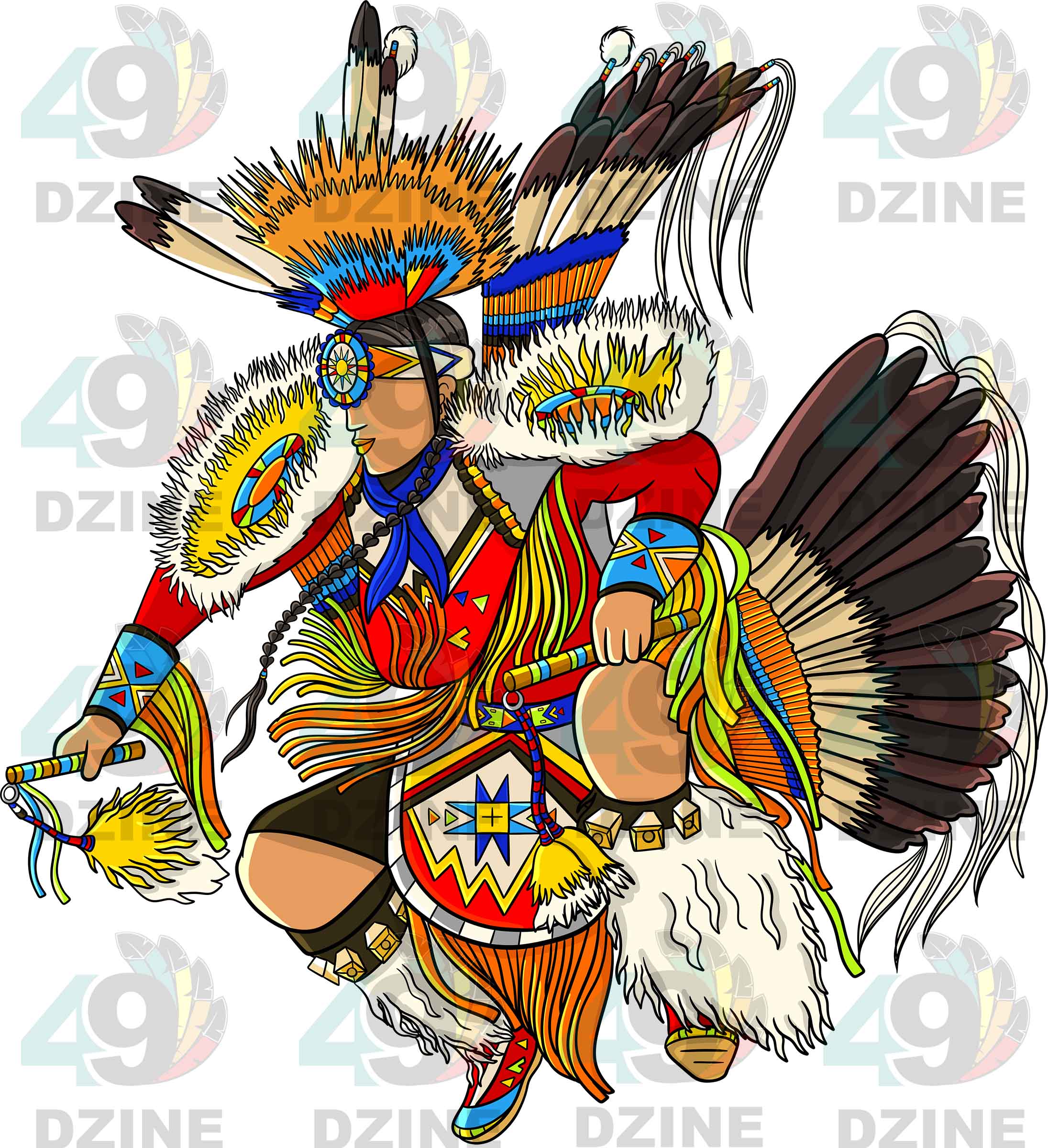 Fancy Dancer Men 3 UV Sticker