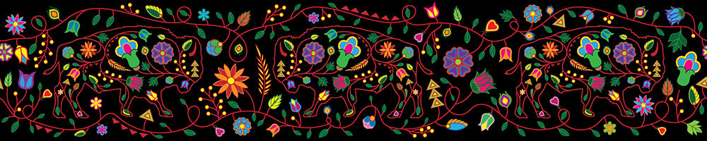 Floral Buffalo Printed Ribbon