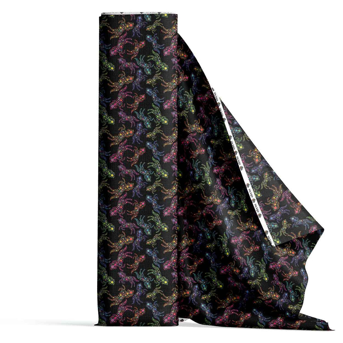 Neon Floral Horses Cotton Poplin