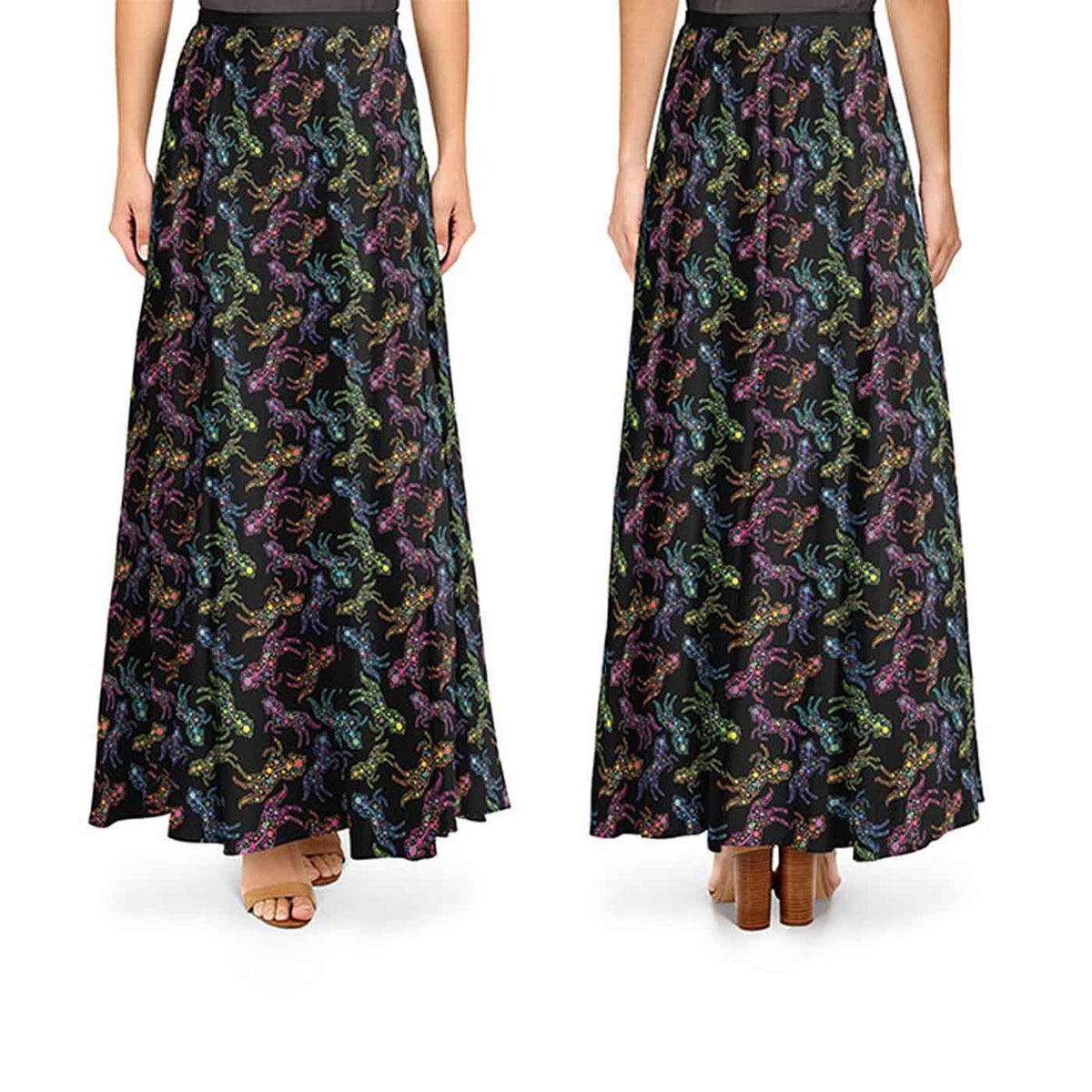 Neon Floral Horses Cotton Poplin