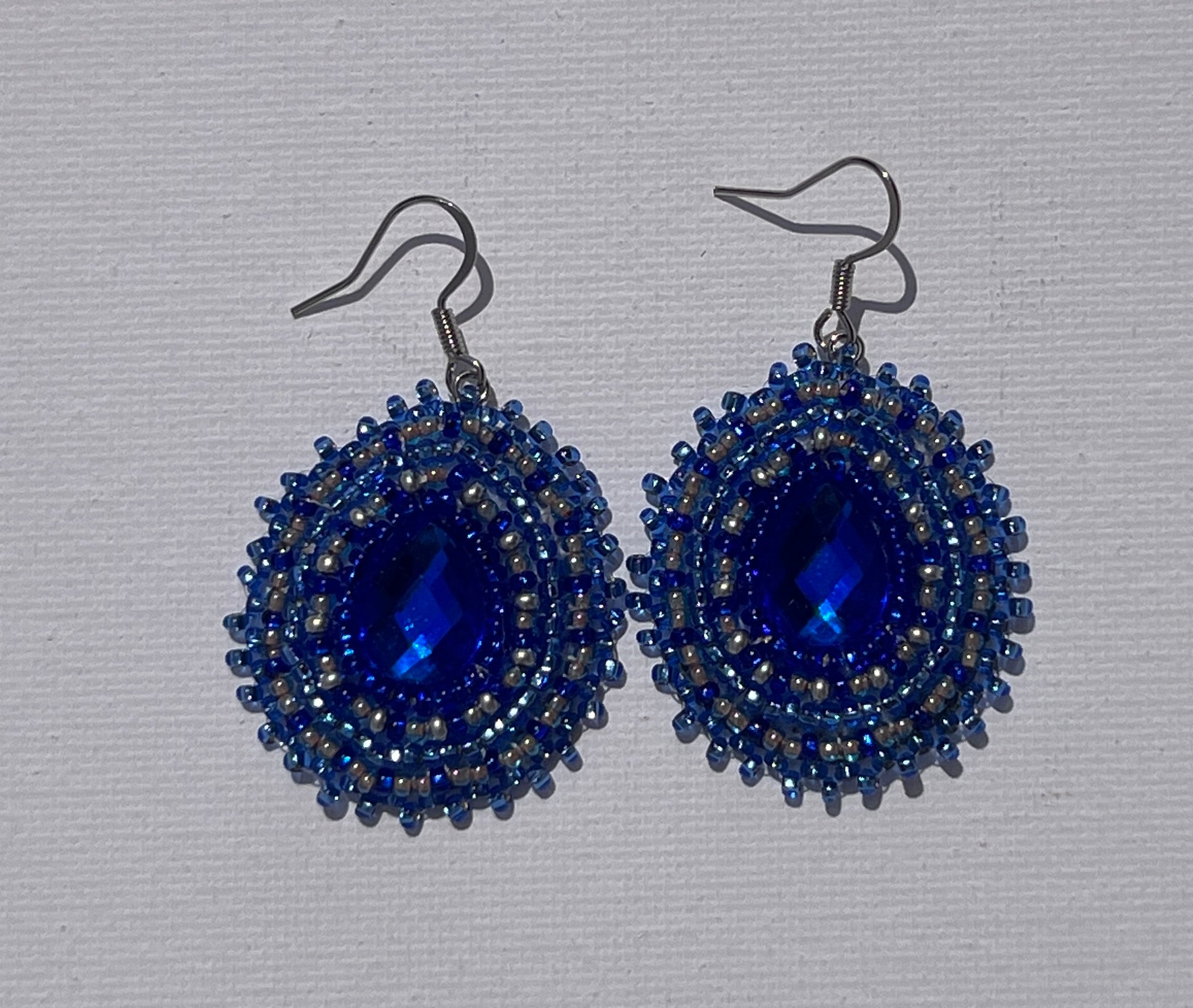 Brandon Swain Novlesky Dark Blue Teardrop Earrings