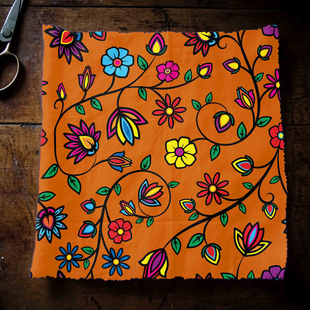Nature's Nexus Orange Cotton Poplin