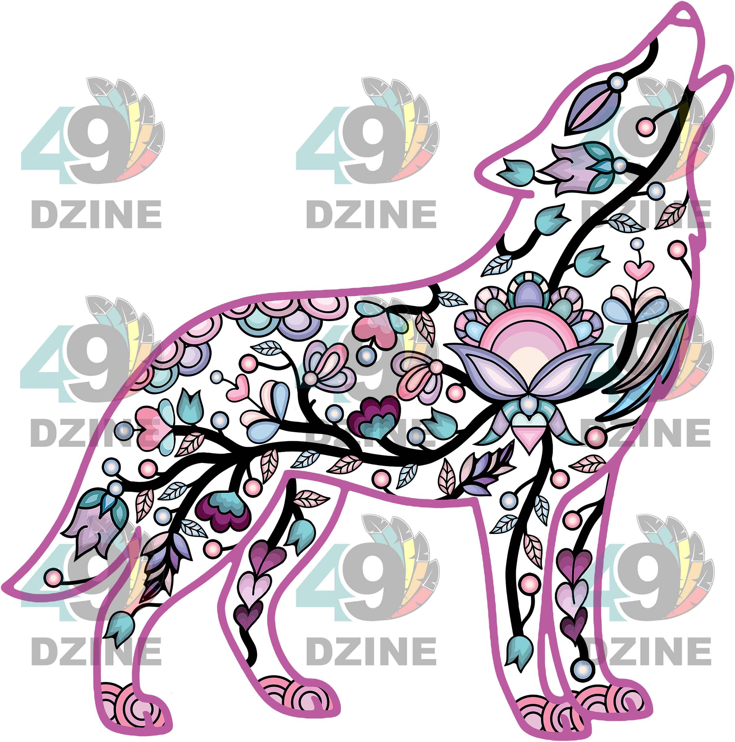 Wolf Animal Motif 1 Various Sizes