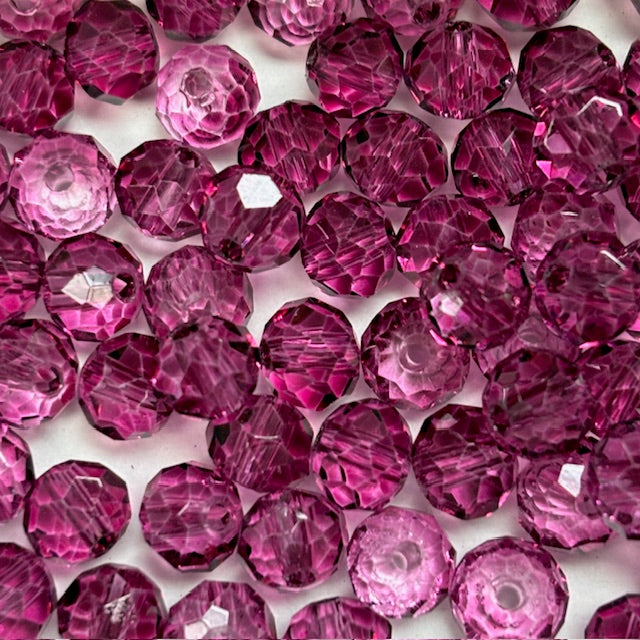 6mm Rondelle Glass Bead - Mulberry