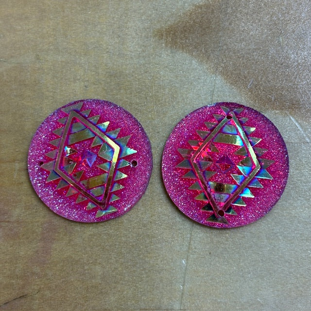 Geometric Circle Cabochons Set of 2