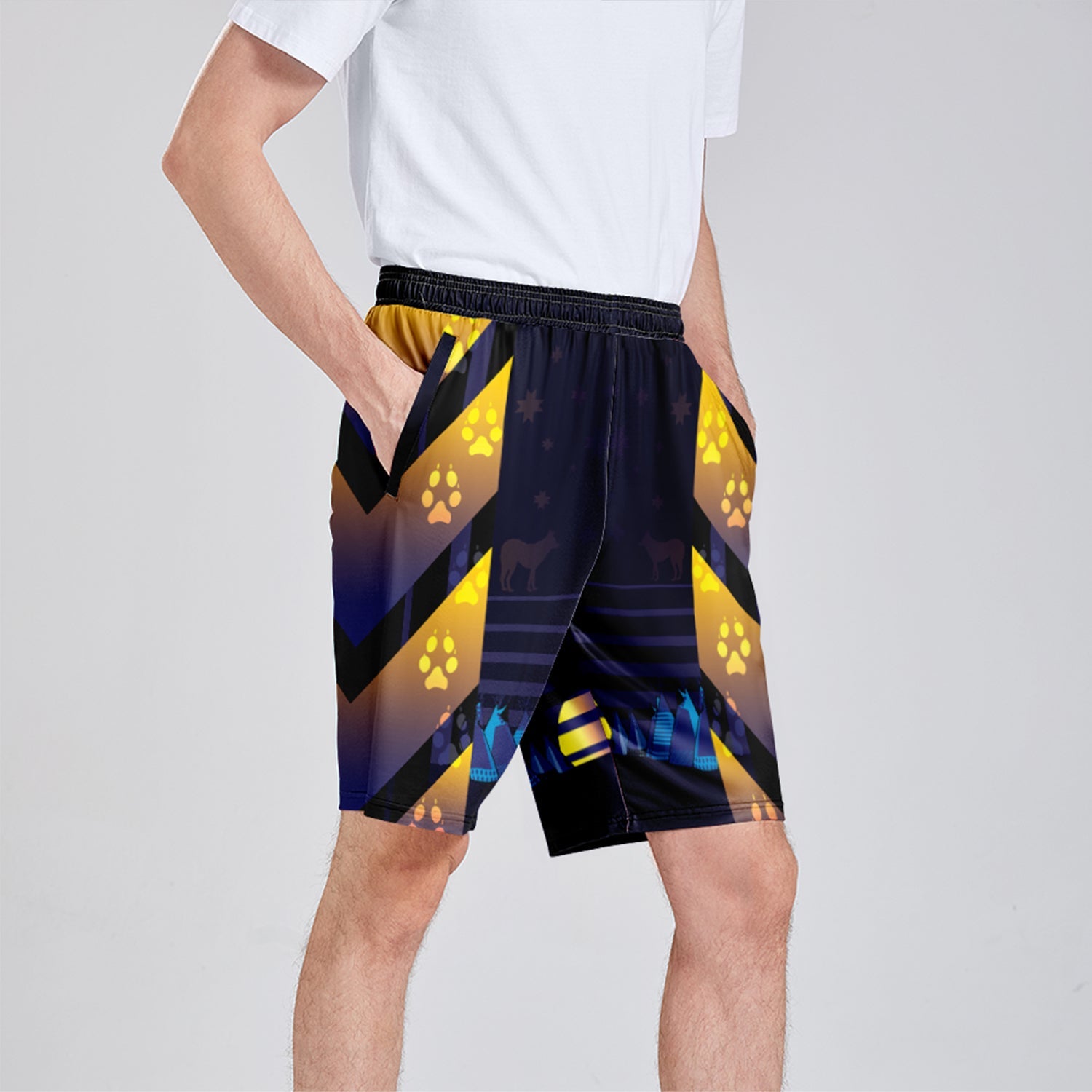 Wolf Star Athletic Shorts with Pockets