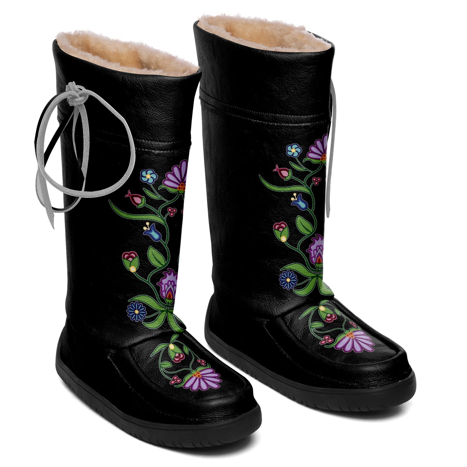 Winter Fire Black Real Leather MocLux