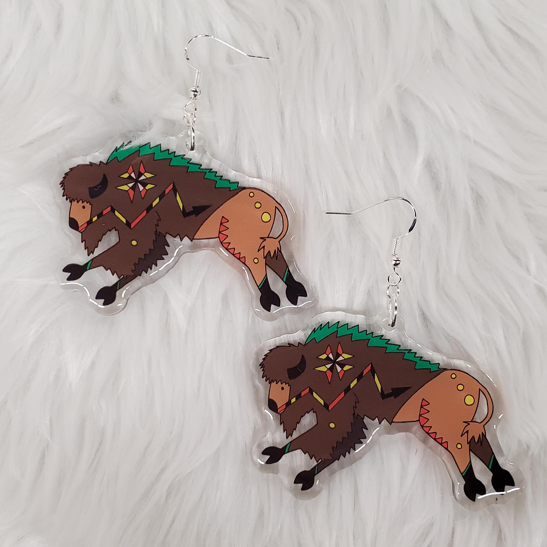 Ledger Buffalo Earrings