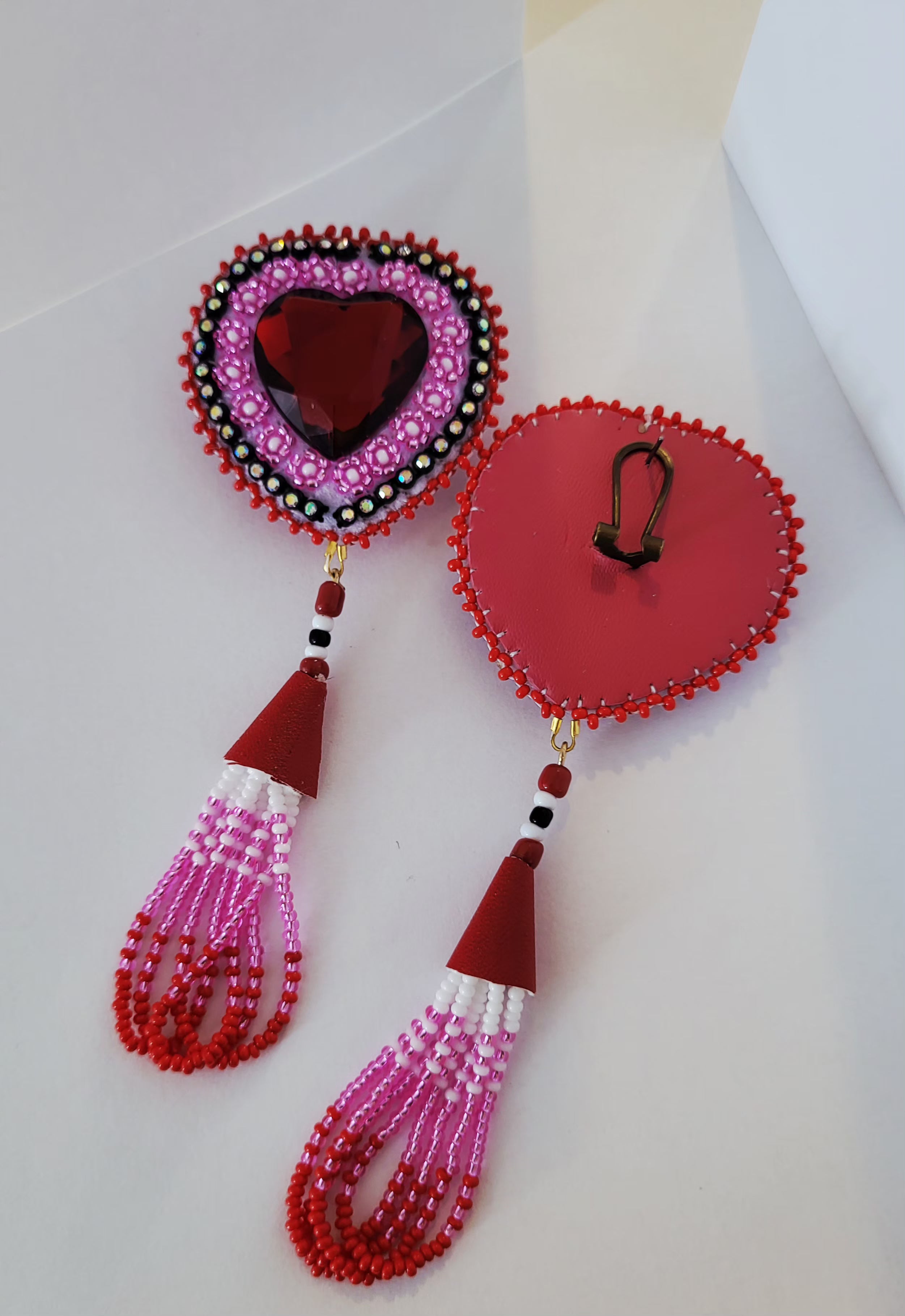 Danielle Redgun Red Heart Earrings