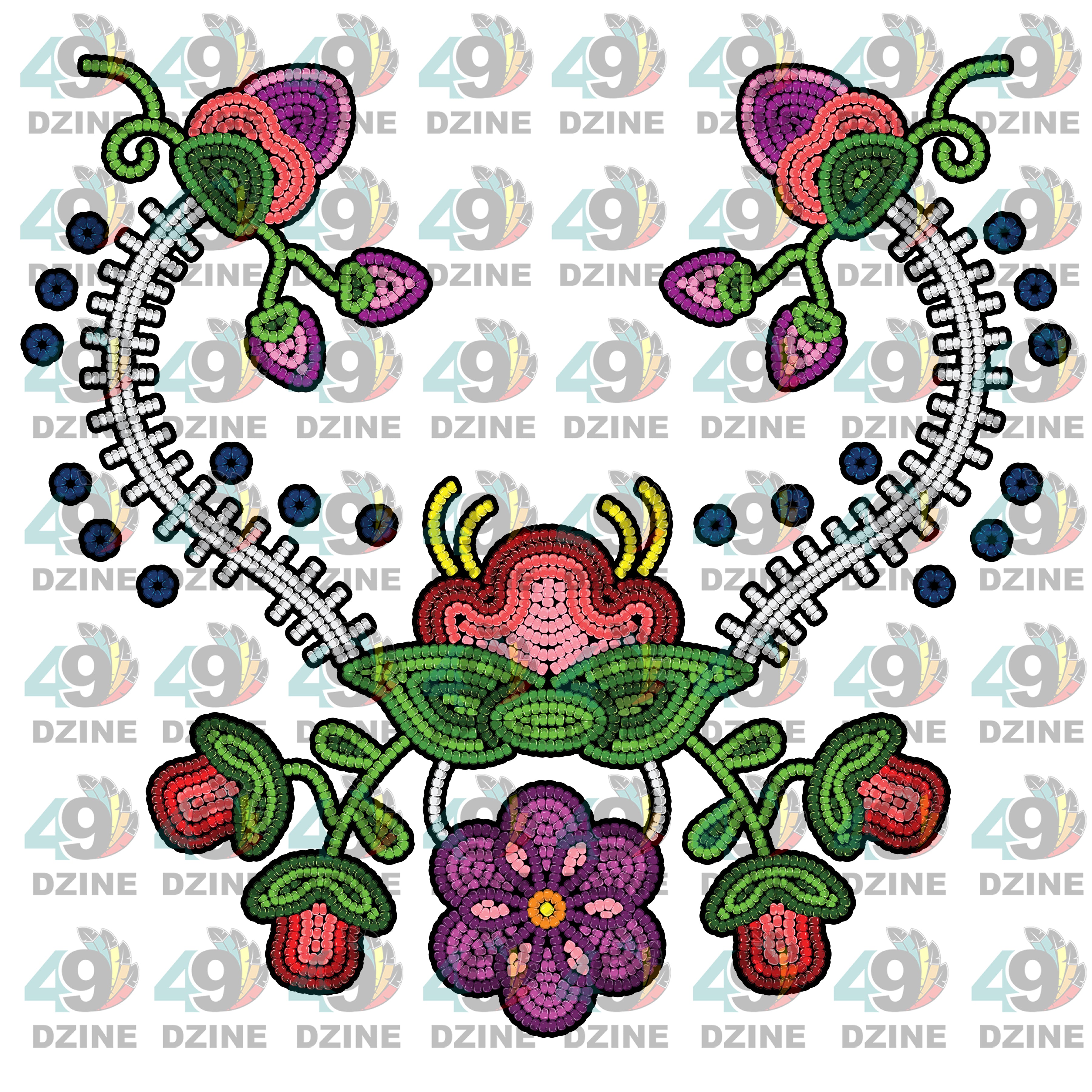 Beaded Floral Centerpiece 2 UV Sticker