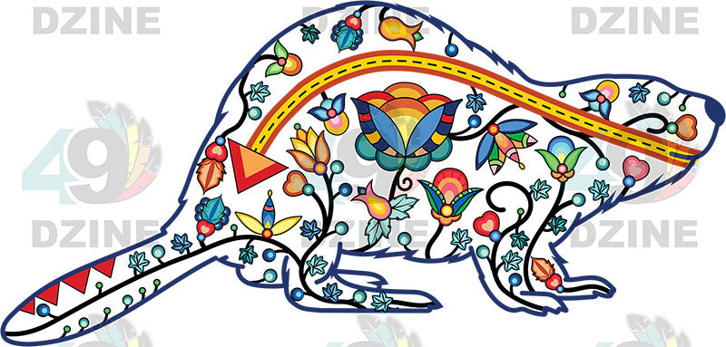 Beaver Floral Animals 01-M Various Sizes