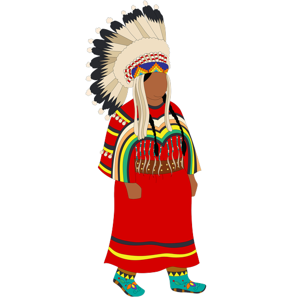 Blackfoot Women in Regalia with Headdress 2inch by 2inch Vinyl Sticker