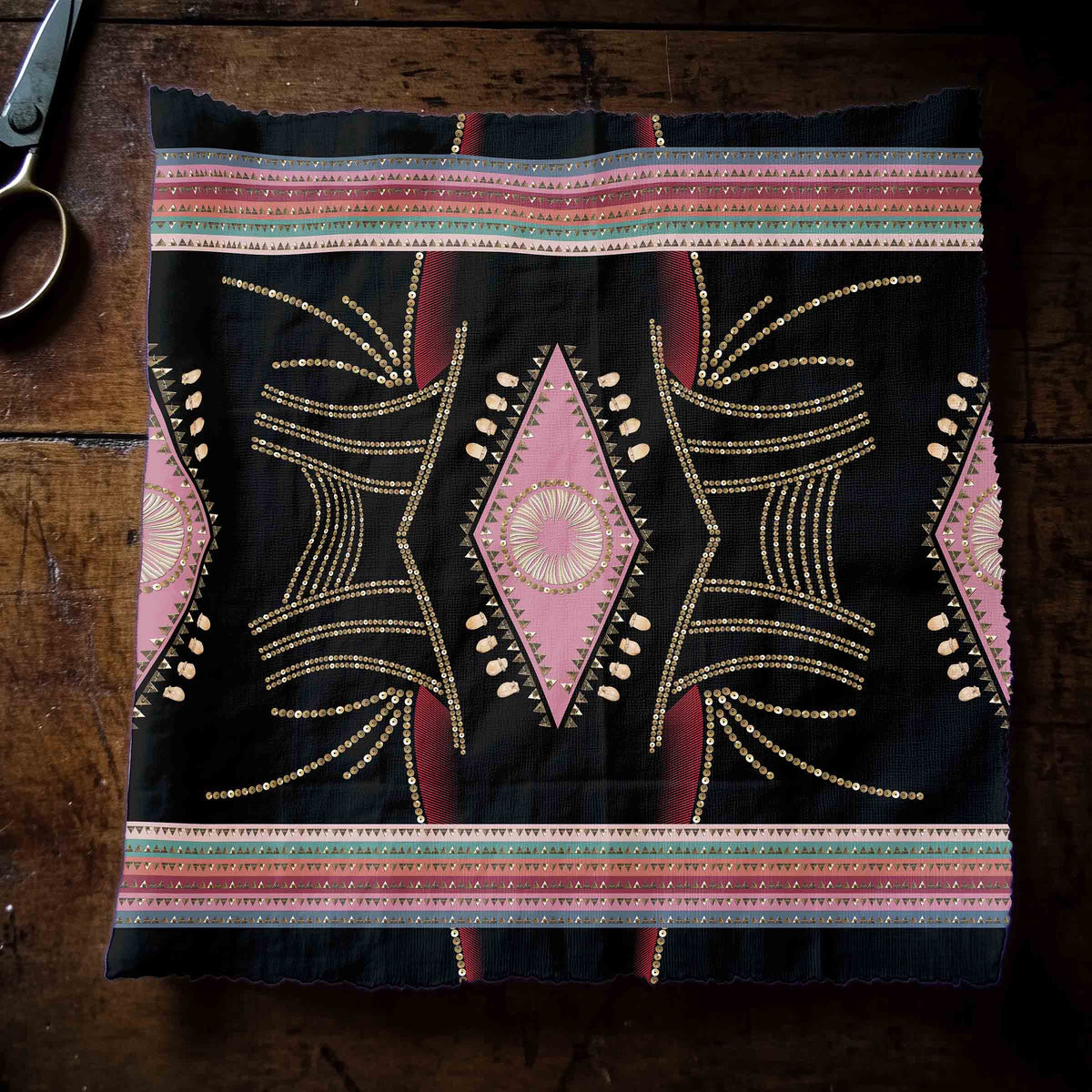 Dreams of Deco Black Cotton Poplin
