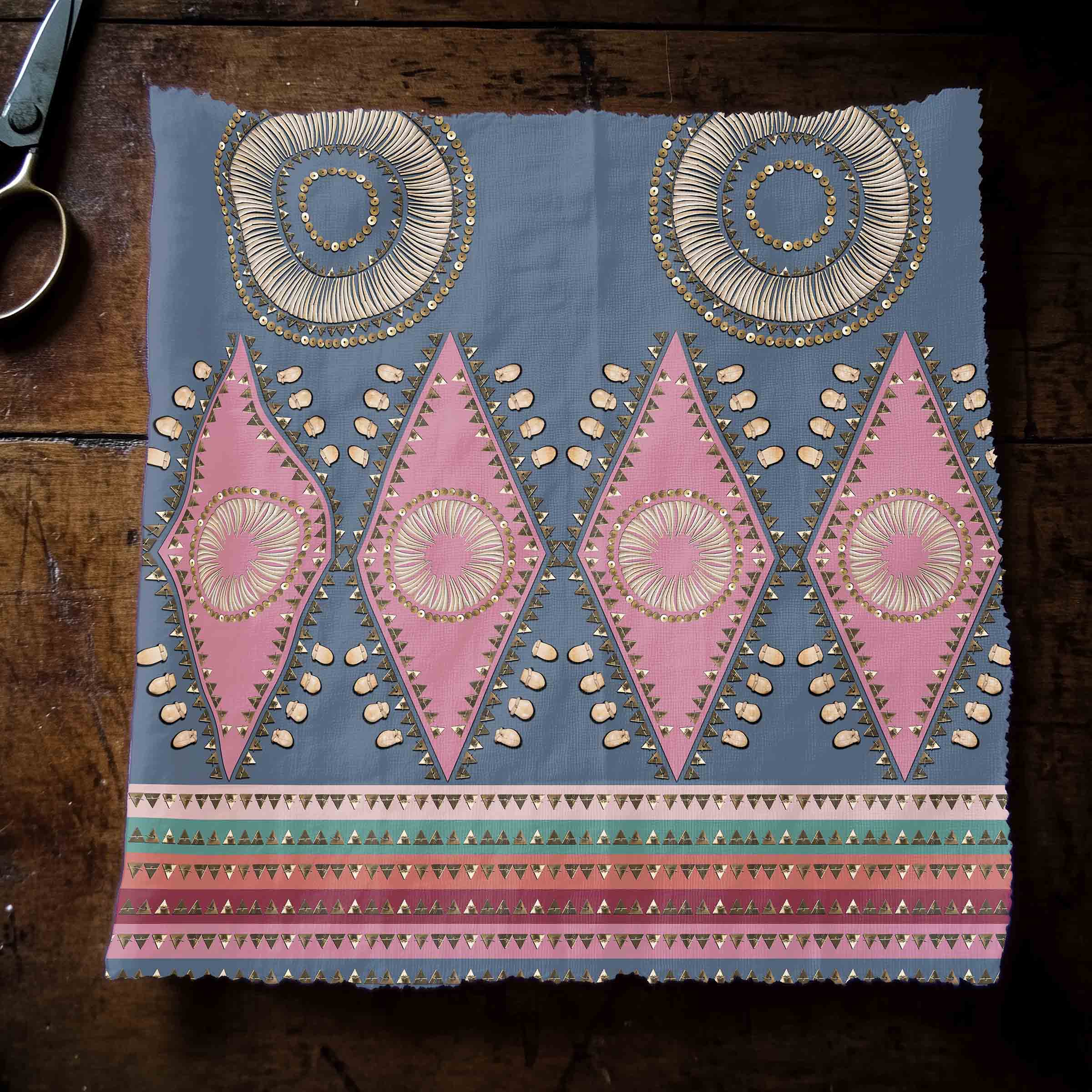 Elk Tooth Honour Blue Cotton Poplin