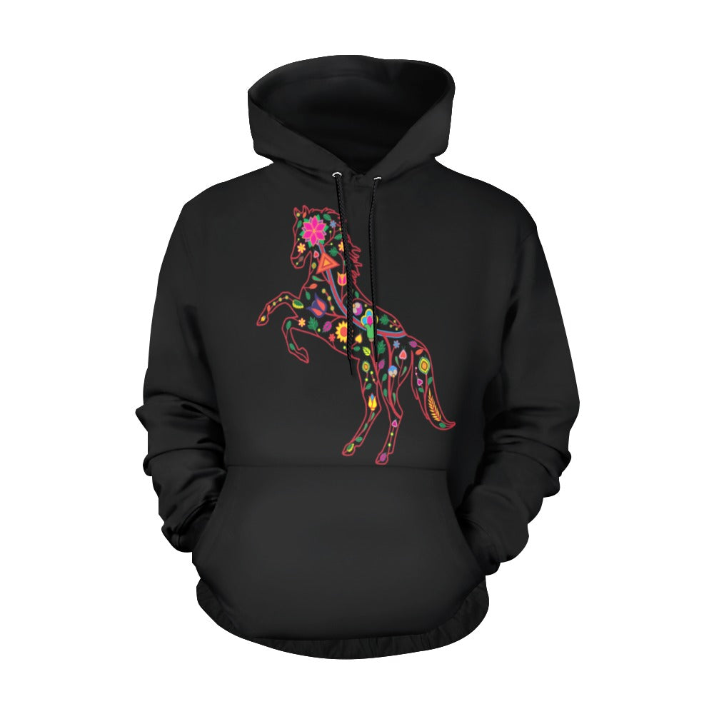 Floral Horse Pullover Hoodie