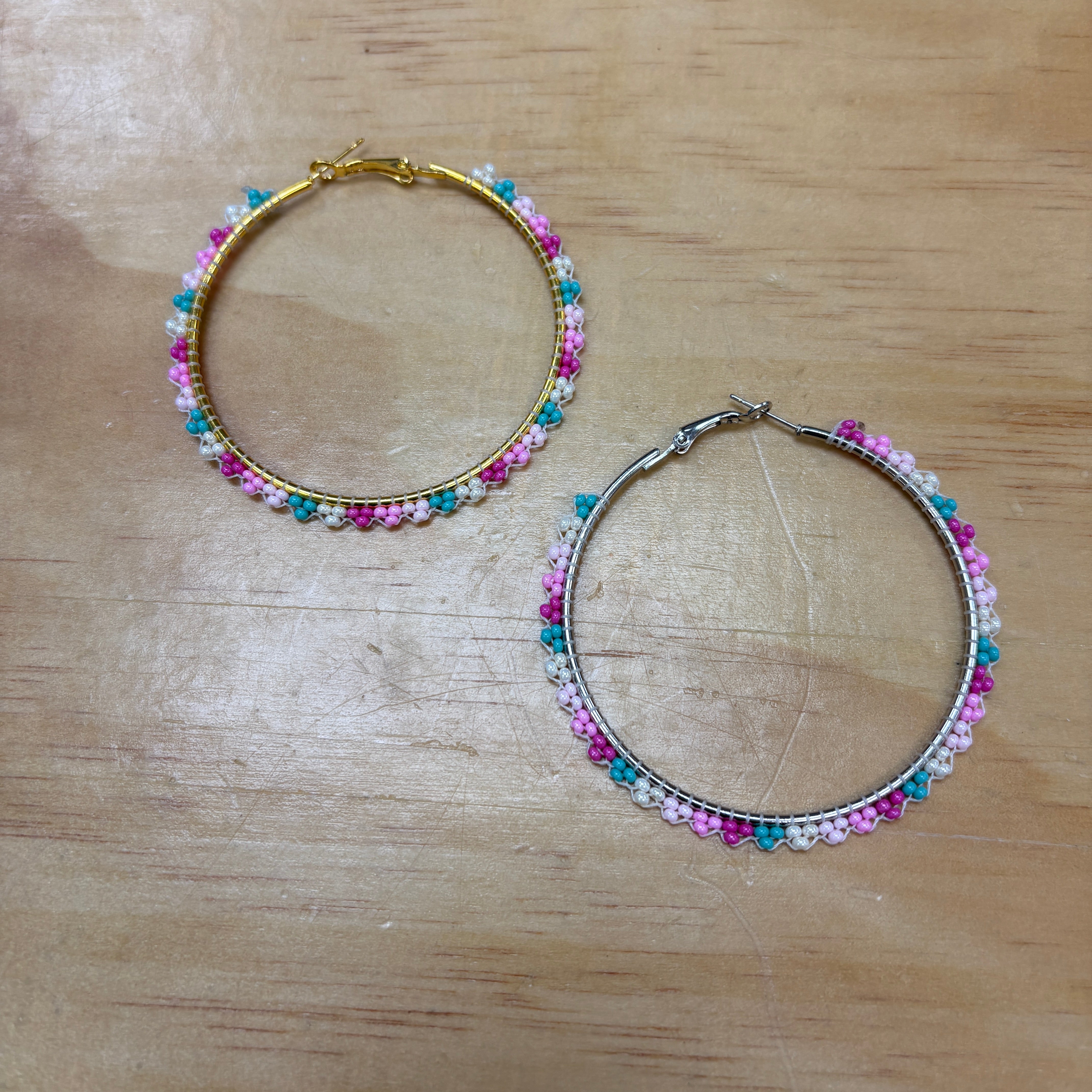 July Earring Kit of the Month - Beaded Hoop Earrings