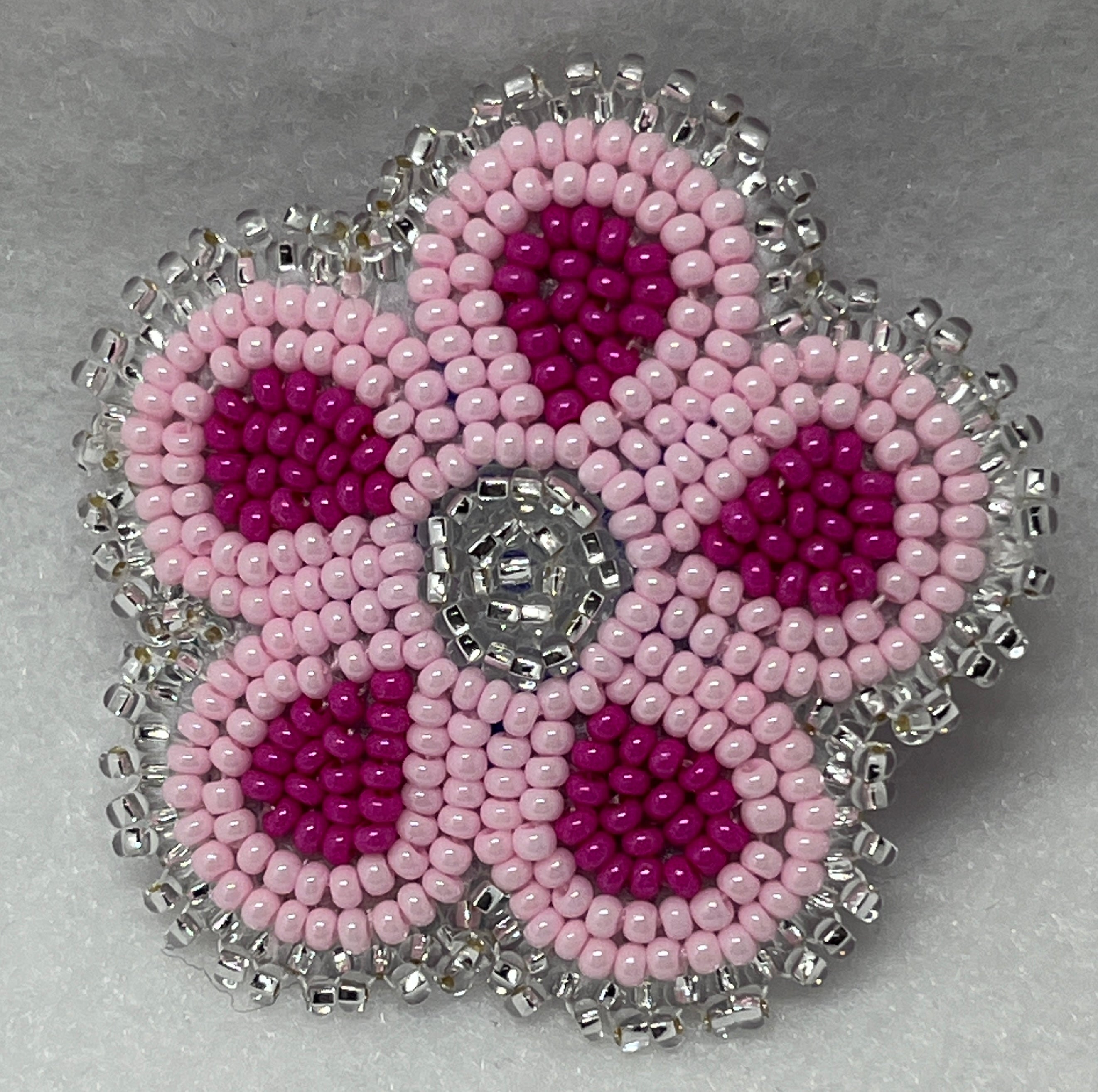 Brandon Swain Novlesky Small Pink Flower with Crystal Edge