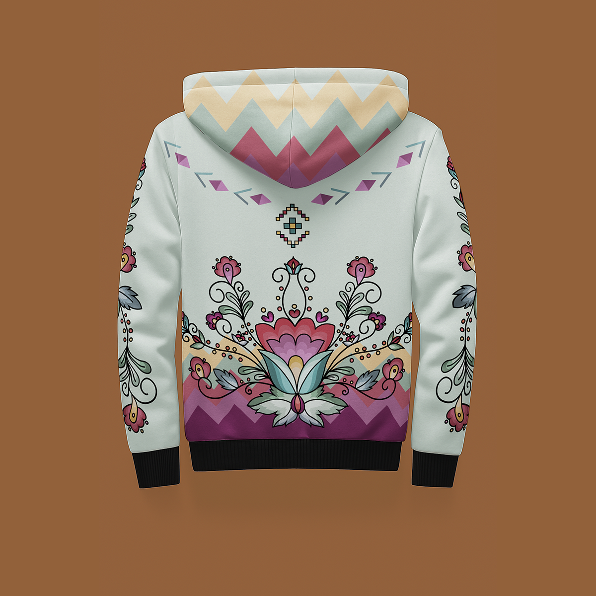 Sunset Berry Bloom Women's Sherpa Hoodie