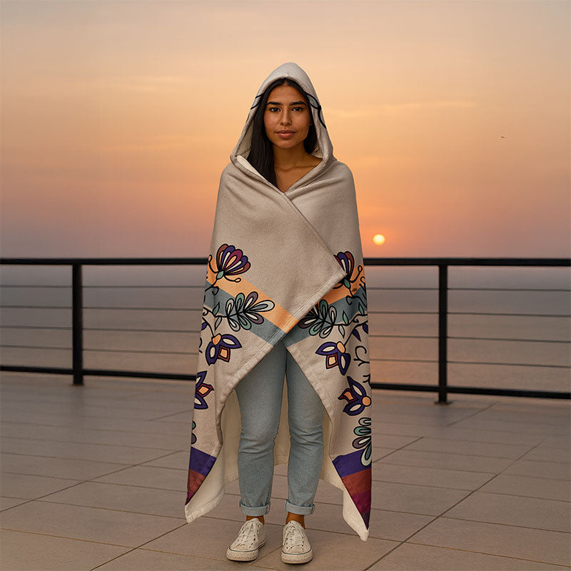 Aurora Petal Glow Hooded Blanket