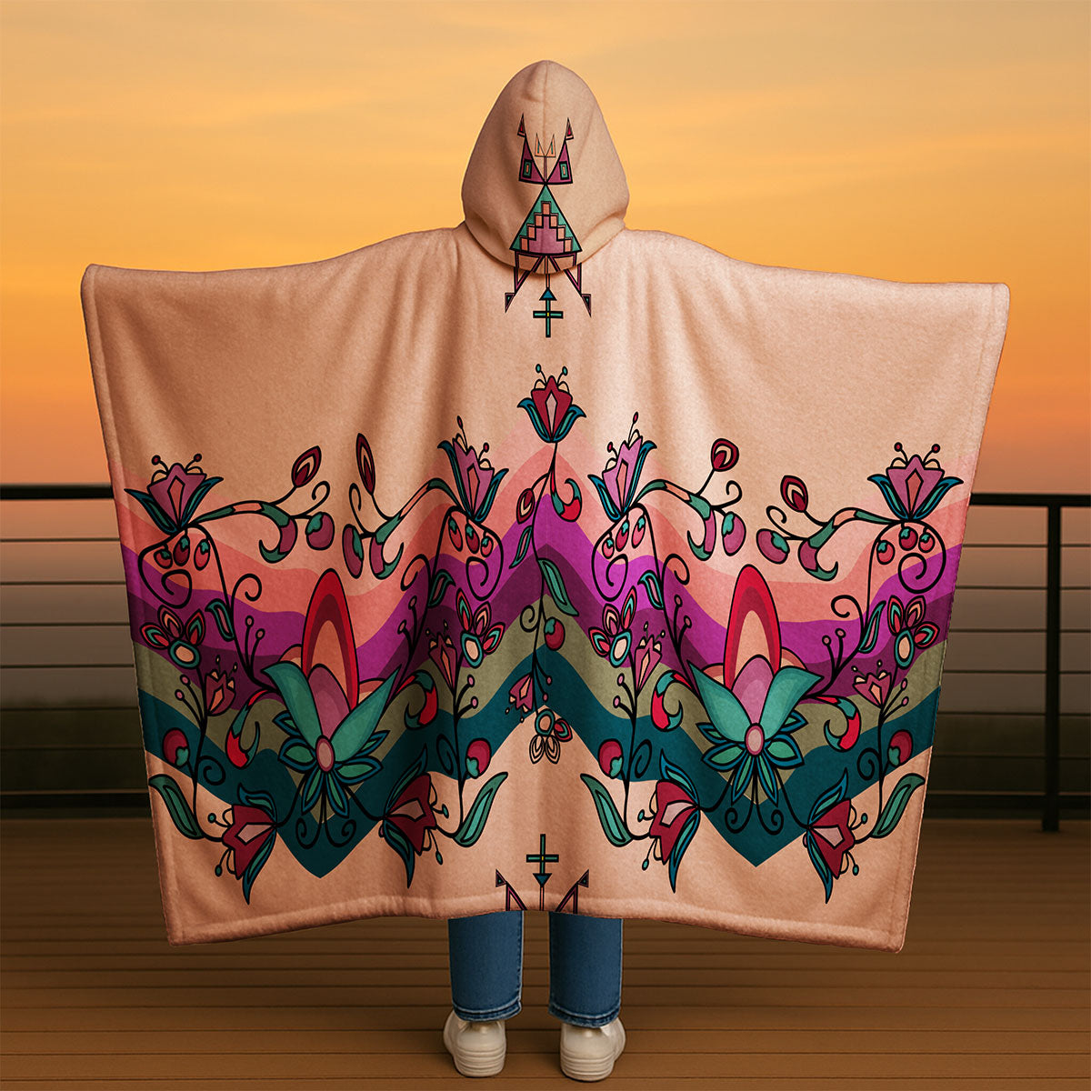 Frosted Petals Hooded Blanket