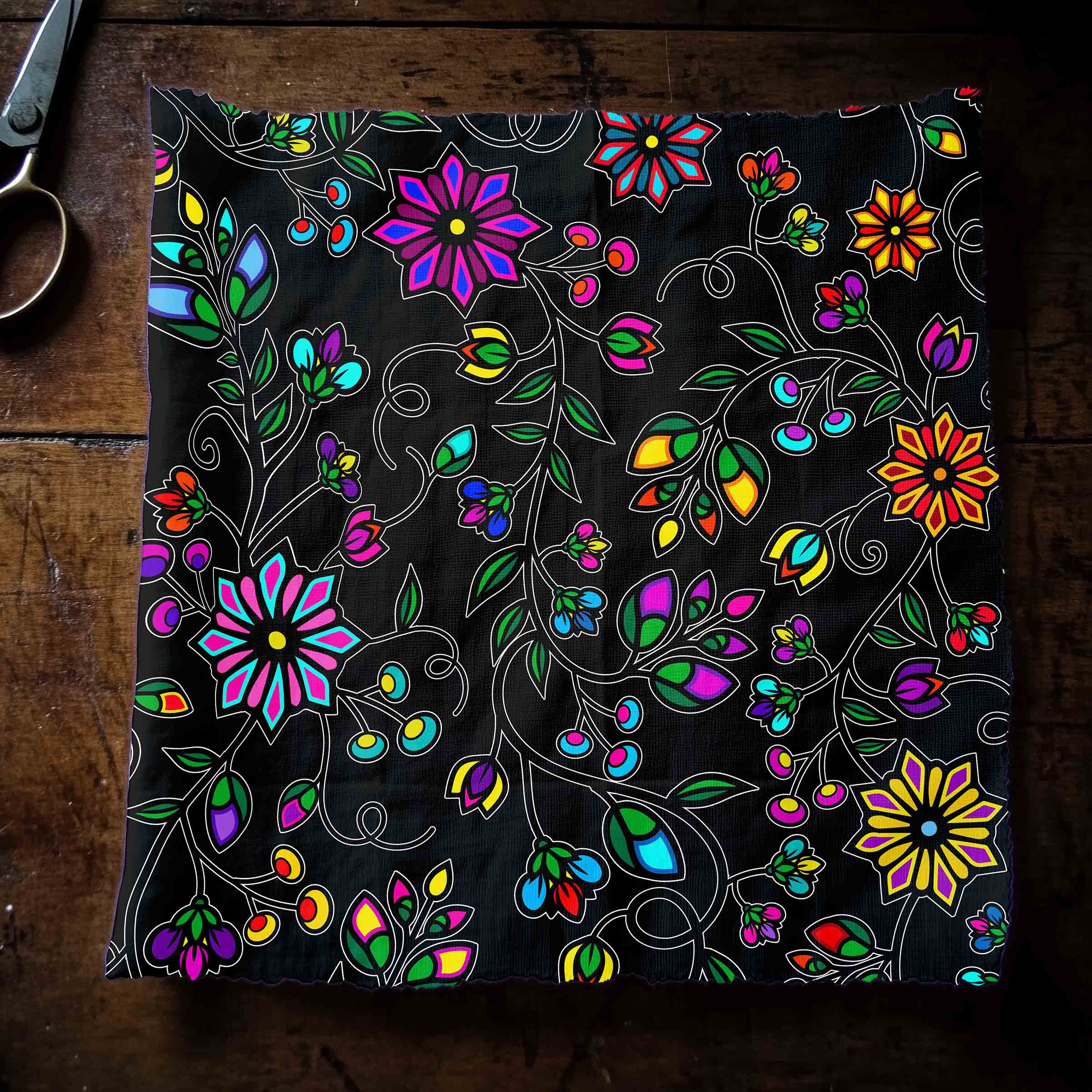 Prairie Paintbrush Black Cotton Poplin