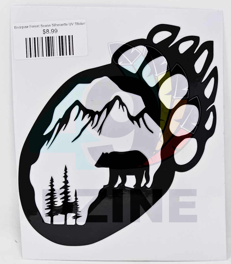 Bearpaw Forest Scene Silhouette UV Sticker