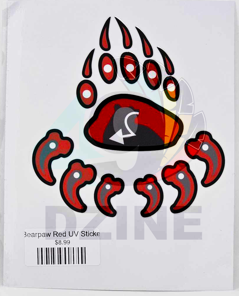 Bearpaw Red UV Sticker