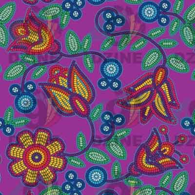 Beaded Nouveau Cotton Fabric by the Yard