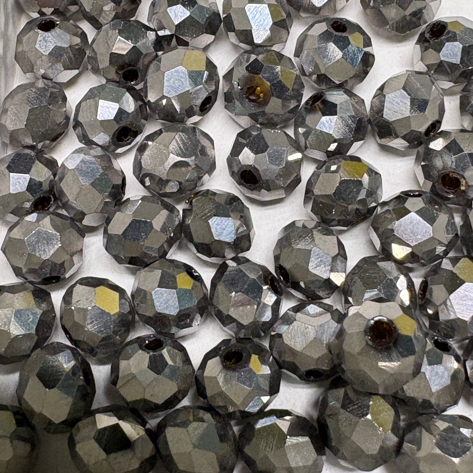 6mm Rondelle Glass Bead - Crystal Gunmetal