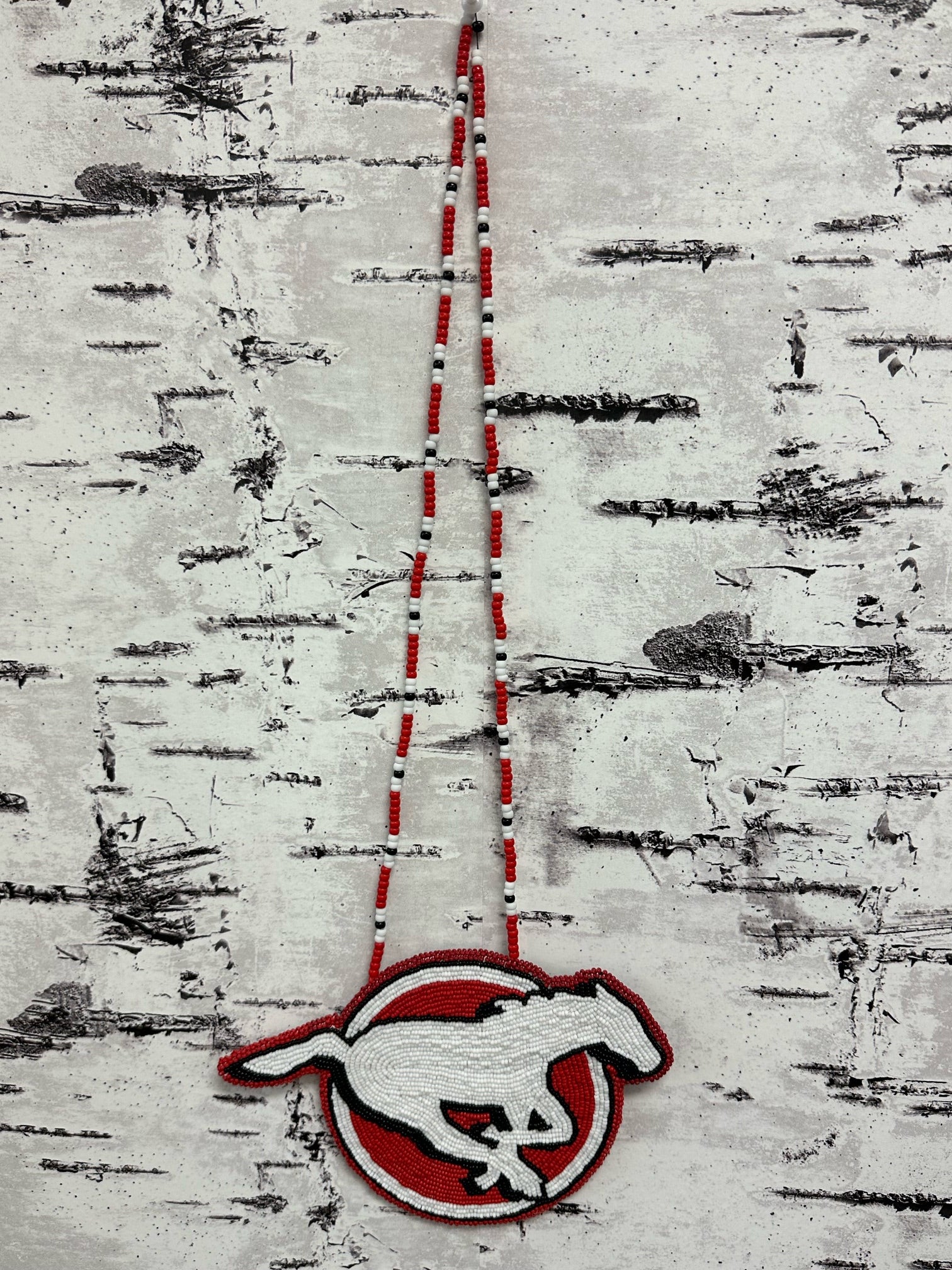 Danielle Redgun Calgary Stampeders Beaded Medallion