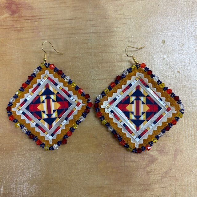 Handmade Hide Beaded Earrings
