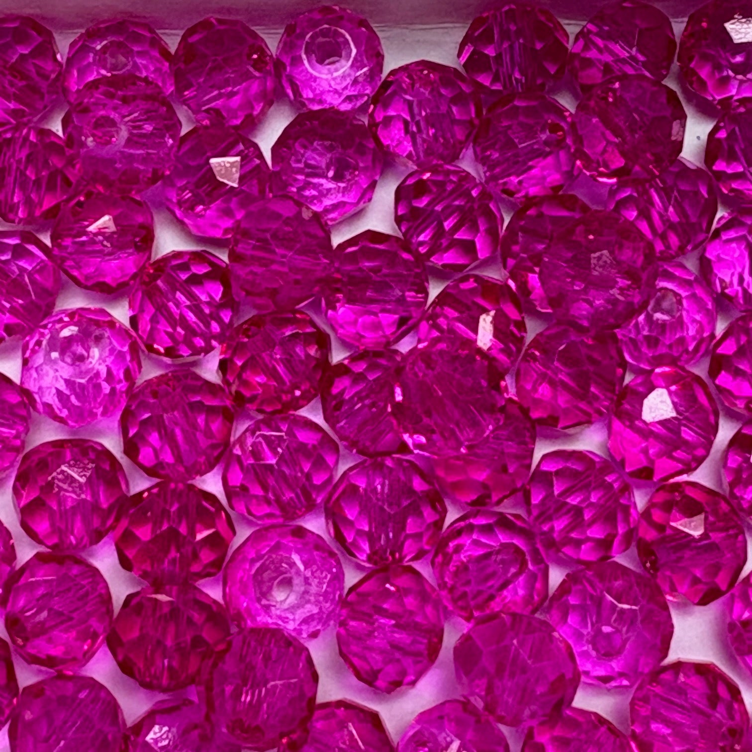 6mm Rondelle Glass Bead - Fuschia