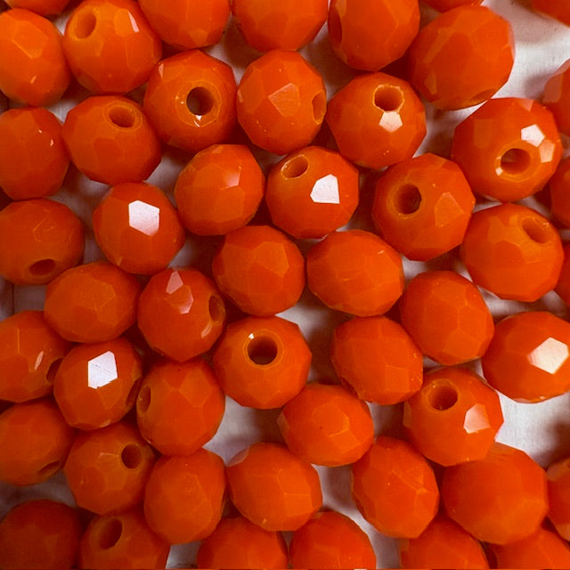 6mm Rondelle Glass Bead - Orange Slush