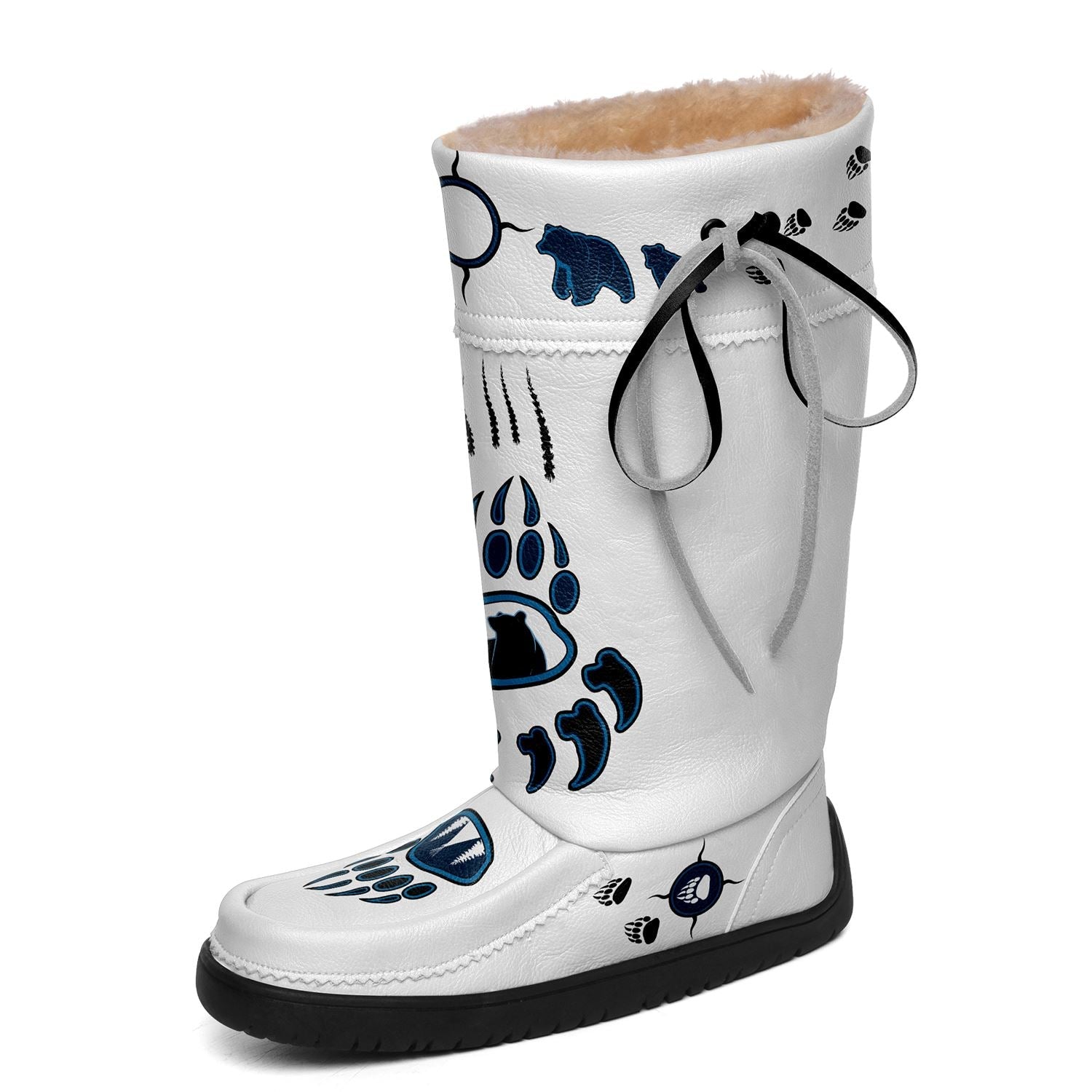 Navy Bearpaw Real Leather MoccaLux 49 Dzine 