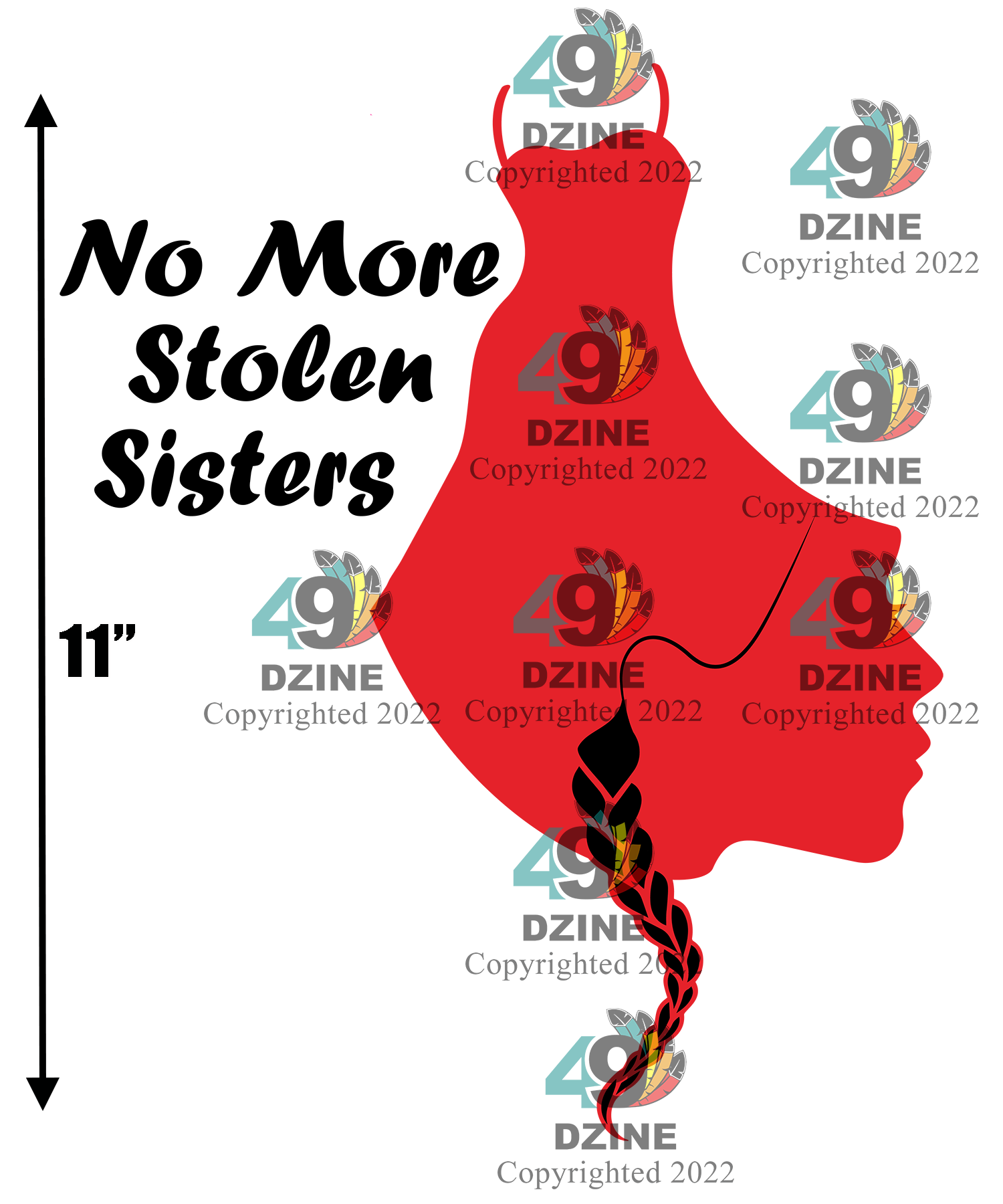 11-inch MMIWG Dress Transfer