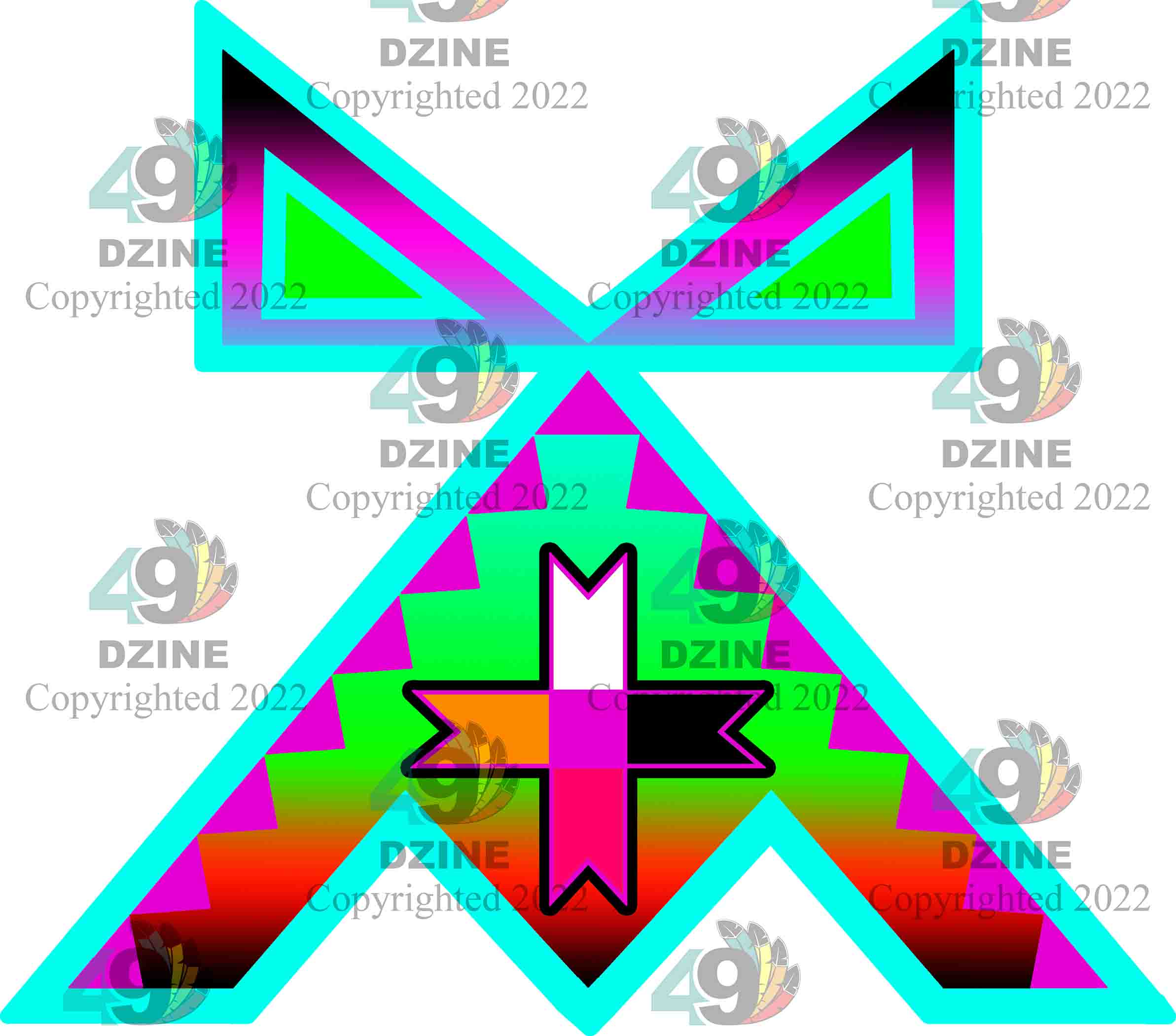 14-inch Geometric Transfer Rainbow Lodge