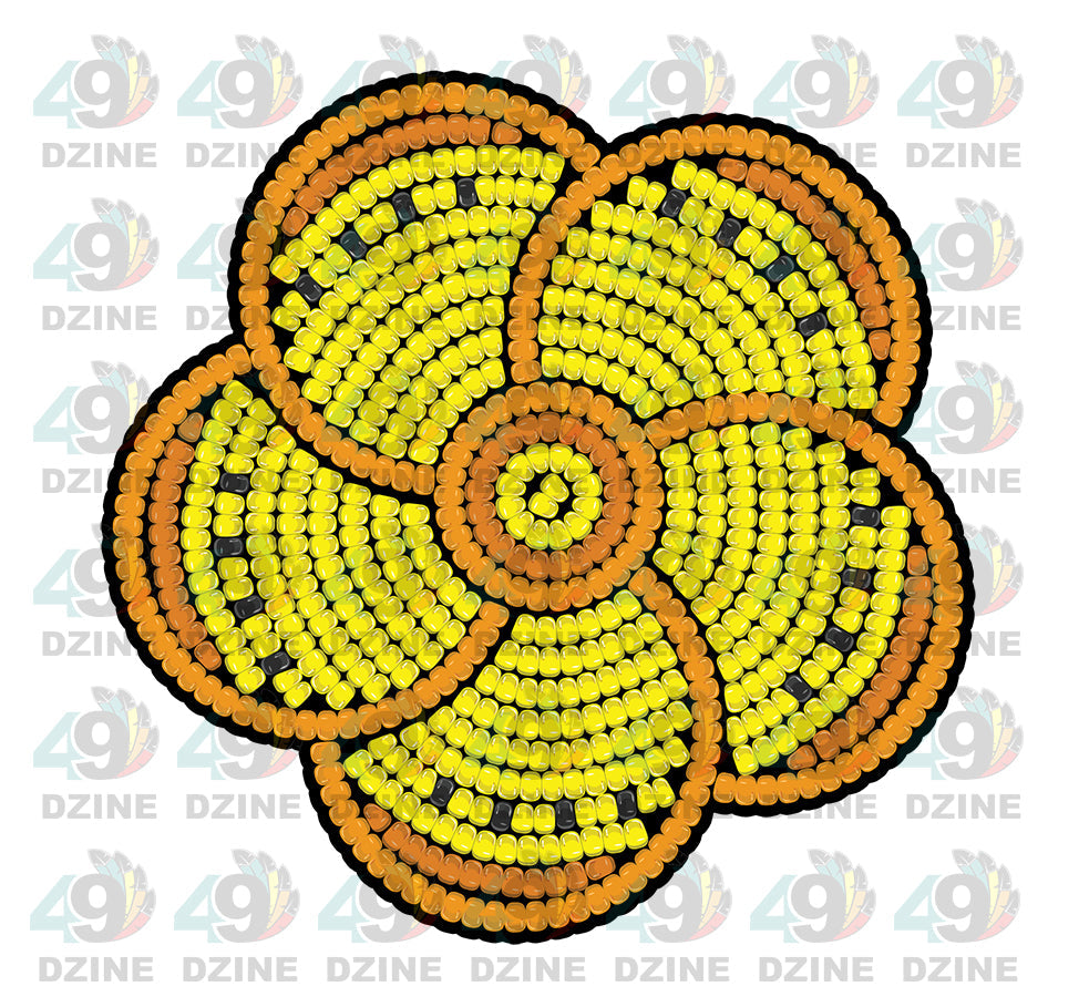 3-inch Beaded Nipin Flowers Transfer