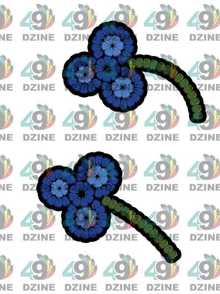 2-inch Beaded Nipin Flowers Transfer