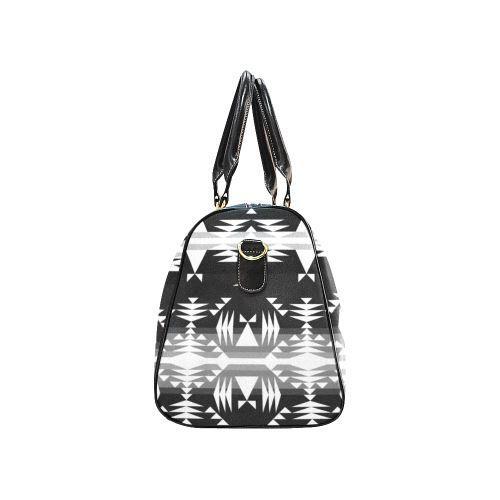 Between the Mountains Black and White New Waterproof Travel Bag/Large (Model 1639) Waterproof Travel Bags (1639) e-joyer 