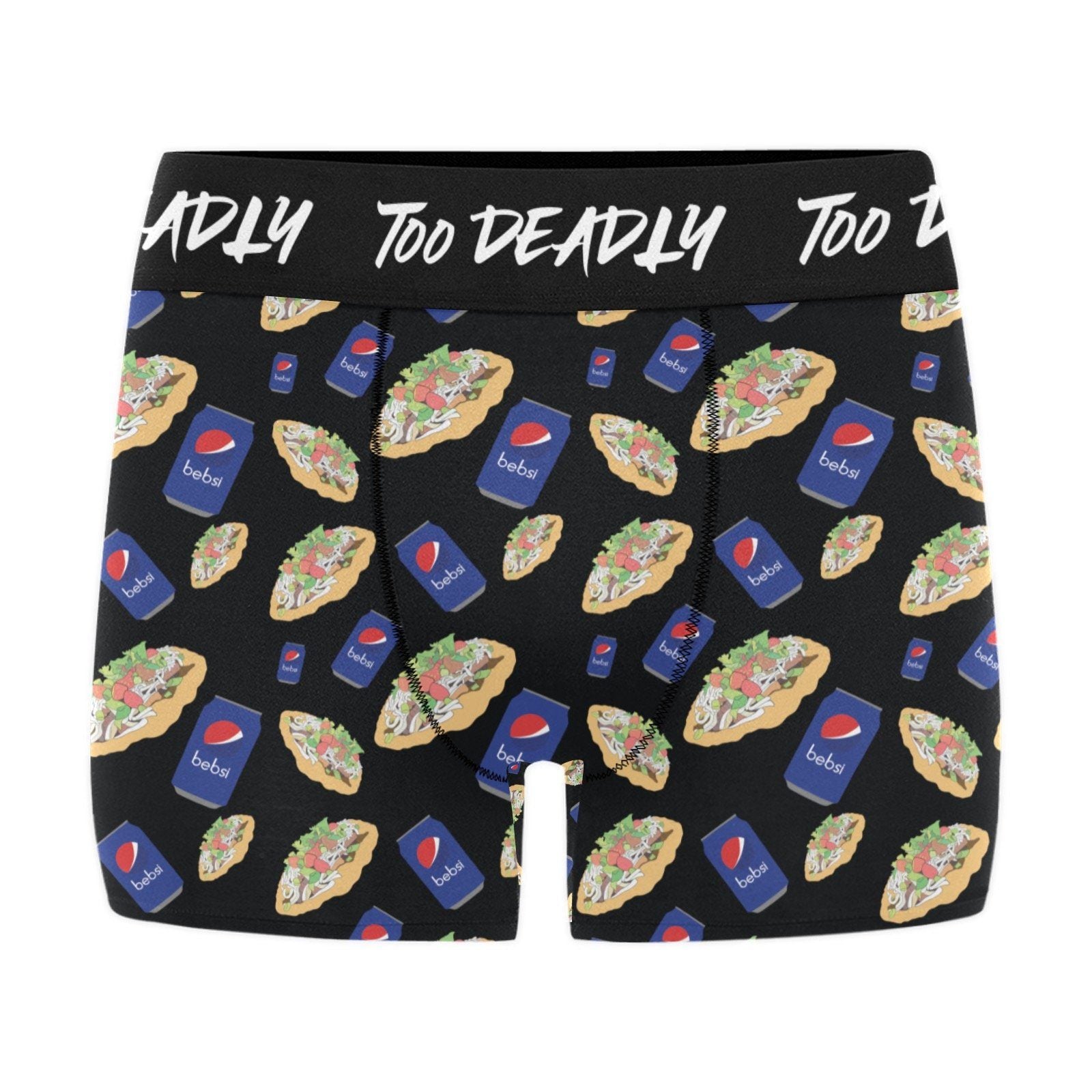 Too Deadly Bepsi Taco-Black Men's Boxer Briefs w/ Custom Waistband (Model L10) Men's Briefs-Custom Waistband (Merged Design) e-joyer 